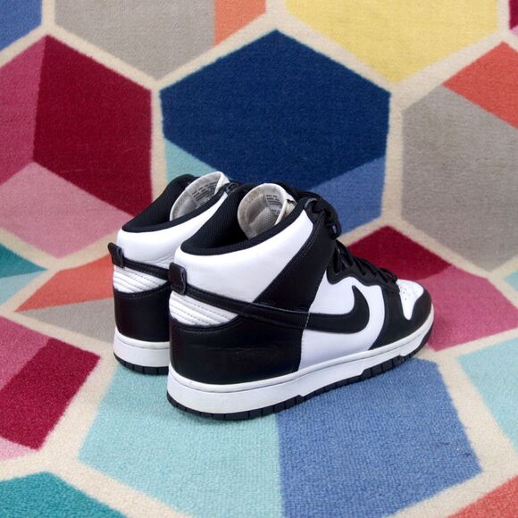 Nike Dunk High Retro Sneakers Lace Up Panda Black And White Men's Size 10 US - Picture 4 of 8